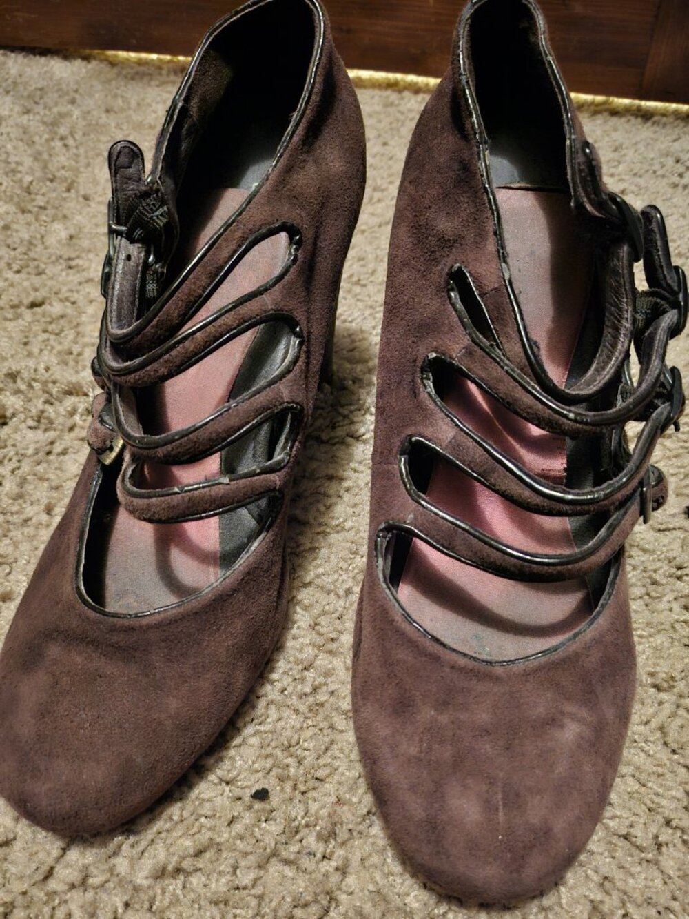 Cordani Brown Suede Platform Heels MULTI STRAP 39 (US 8) - Picture 2 of 7